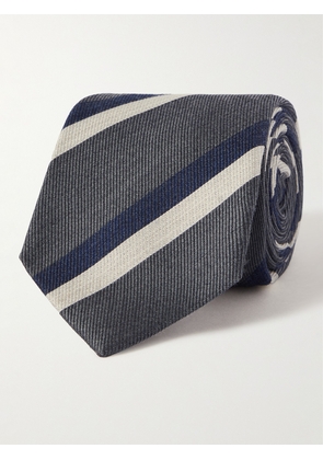 Brunello Cucinelli - 8cm Striped Silk-Jacquard Tie - Men - Gray