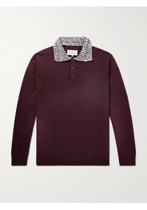 Maison Margiela - Wool Polo Shirt - Men - Burgundy - M