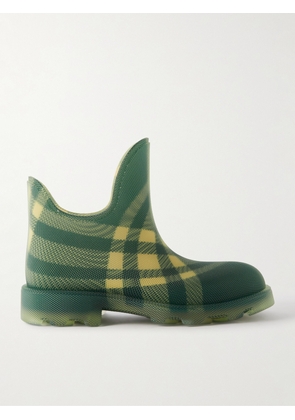Burberry - Checked Rubber Ankle Boots - Men - Green - EU 41