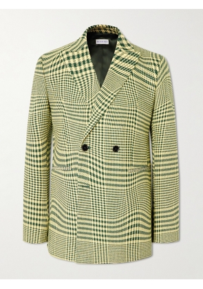 Burberry - Double-Breasted Houndstooth Wool-Blend Blazer - Men - Green - IT 46