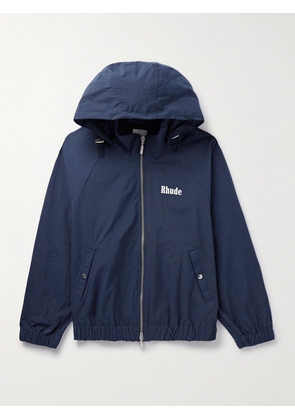 Rhude - Logo-Appliquéd Printed Nylon Hooded Track Jacket - Men - Blue - XS