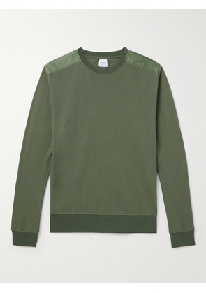 Aspesi - Shell-Trimmed Honeycomb-Knit Cotton Sweater - Men - Green - XS