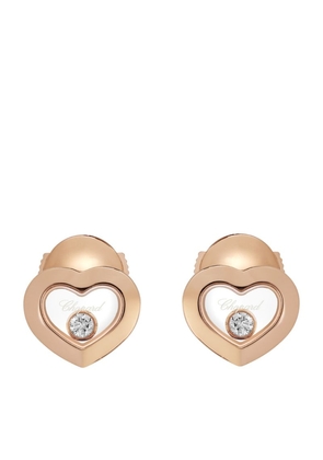 Chopard Rose Gold And Diamond Happy Diamonds Icons Earrings