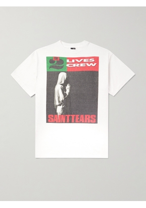 SAINT Mxxxxxx - Denim Tears Saint Tears Printed Cotton-Jersey T-Shirt - Men - White - S