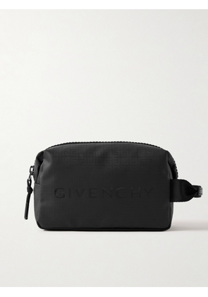 Givenchy - G-Zip Logo-Print Webbing-Trimmed Coated-Nylon Jacquard Wash Bag - Men - Black