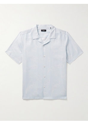 Theory - Irving Camp-Collar Floral-Print Lyocell Shirt - Men - Blue - XS
