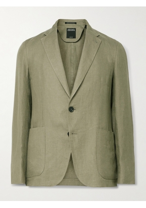 Zegna - Slim-Fit Oasi Lino Twill Suit Jacket - Men - Green - IT 46