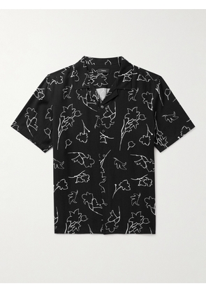 Theory - Irving Camp-Collar Floral-Print Lyocell Shirt - Men - Black - XS