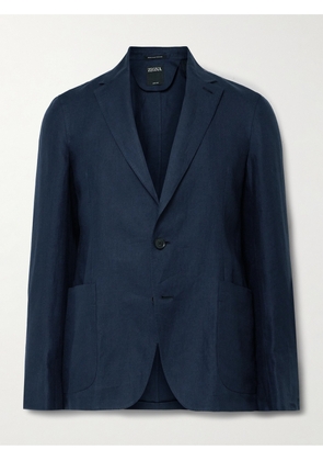 Zegna - Slim-Fit Oasi Lino Twill Suit Jacket - Men - Blue - IT 46