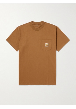 Carhartt WIP - Logo-Appliquéd Organic Cotton-Jersey T-Shirt - Men - Brown - S