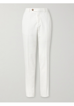 Brunello Cucinelli - Straight-Leg Cotton-Twill Trousers - Men - White - IT 44