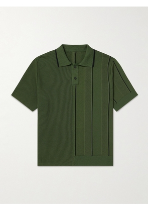 Jacquemus - Juego Striped Knitted Polo Shirt - Men - Green - XS
