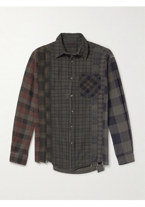 Needles - 7 Cuts Distressed Checked Cotton-Flannel Shirt - Men - Brown - S