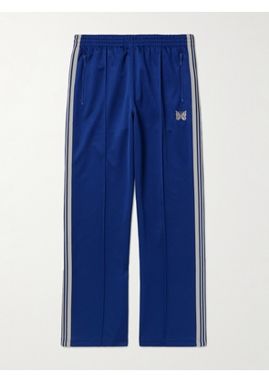 Needles - Bootcut Webbing-Trimmed Logo-Embroidered Tech-Jersey Track Pants - Men - Blue - S