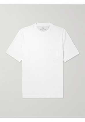 Brunello Cucinelli - Linen and Cotton-Blend Jersey T-Shirt - Men - White - XS