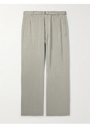 LEMAIRE - Straight-Leg Belted Silk-Blend Trousers - Men - Gray - IT 44