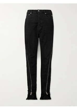 DRKSHDW By Rick Owens - Bolan Banana Slim-Fit Straight-Leg Zip-Detailed Waxed Jeans - Men - Black - UK/US 28