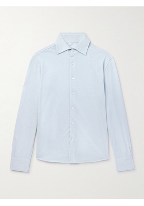Stòffa - Cotton and Silk-Blend Polo Shirt - Men - Blue - IT 44