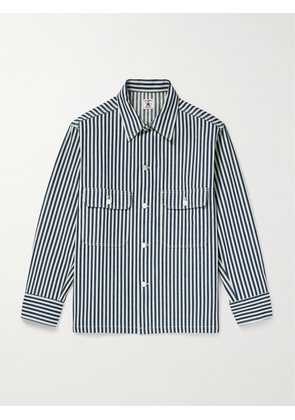 Randy's Garments - Striped Denim-Jacquard Overshirt - Men - Blue - S