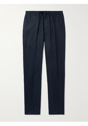 Canali - Straight-Leg Linen Drawstring Trousers - Men - Blue - IT 46