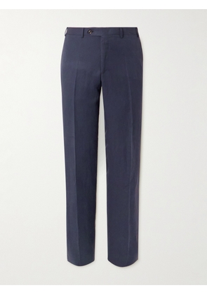 Canali - Slim-Fit Straight-Leg Linen and Silk-Blend Suit Trousers - Men - Blue - IT 46