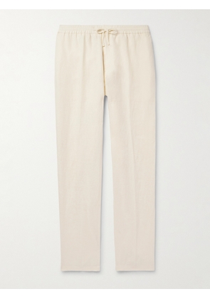 Canali - Straight-Leg Linen Drawstring Trousers - Men - Neutrals - IT 46