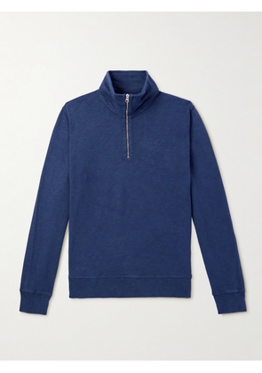 Hartford - Cotton-Jersey Half-Zip Sweatshirt - Men - Blue - S