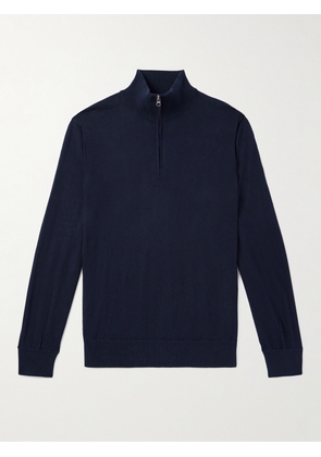 Hartford - Cotton and Wool-Blend Half-Zip Sweater - Men - Blue - S