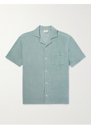 Hartford - Camp-Collar Garment-Dyed Cotton-Terry Shirt - Men - Green - S