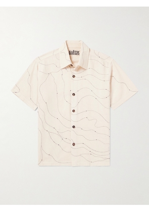Kartik Research - Embroidered Cotton Shirt - Men - Neutrals - S