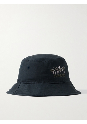 MANAAKI - Logo-Embroidered Cotton-Twill Bucket Hat - Men - Blue