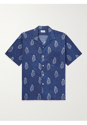 Hartford - Convertible-Collar Printed Cotton Shirt - Men - Blue - S