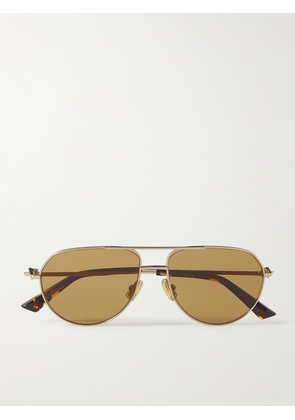 Bottega Veneta - Aviator-Style Gold-Tone and Acetate Sunglasses - Men - Gold