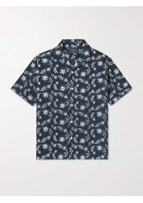 Portuguese Flannel - Folclore Camp-Collar Embroidered Cotton Shirt - Men - Blue - XS