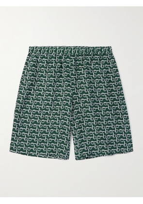 Burberry - Straight-Leg Printed Silk-Poplin Shorts - Men - Green - S