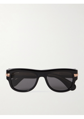 Gucci - Square-Frame Acetate and Gold-Tone Sunglasses - Men - Black