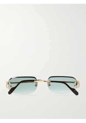 Cartier Eyewear - Signature C Rimless Rectangular-Frame Gold-Tone Sunglasses - Men - Gold