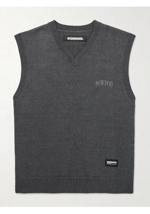 Neighborhood - Logo-Embroidered Cotton-Blend Sweater Vest - Men - Gray - S