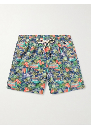 Rubinacci - Surfer Straight-Leg Mid-Length Printed Swim Shorts - Men - Blue - IT 46