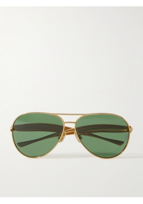 Bottega Veneta - Sardine Aviator-Style Gold-Tone Sunglasses - Men - Gold
