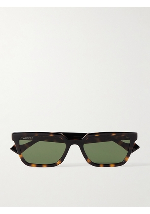 Gucci Eyewear - Rectangular-Frame Tortoiseshell Acetate Sunglasses - Men - Tortoiseshell