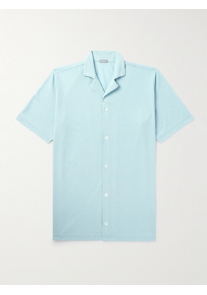 Incotex - Zanone Camp-Collar Cotton-Crepe Shirt - Men - Blue - IT 44