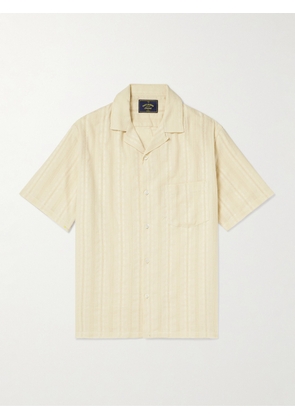 Portuguese Flannel - Almada Convertible-Collar Embroidered Cotton-Gauze Shirt - Men - Yellow - XS