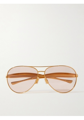 Bottega Veneta - Sardine Aviator-Style Gold-Tone Sunglasses - Men - Gold