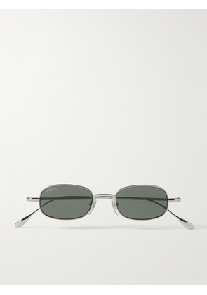 Gucci - Rectangular-Frame Silver-Tone Sunglasses - Men - Silver