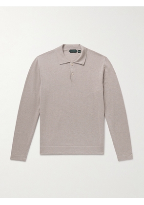 Incotex - Zanone Slim-Fit Cotton and Silk-Blend Polo Shirt - Men - Brown - IT 44