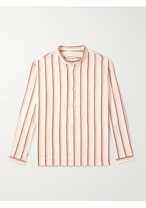 A Kind Of Guise - Pace Grandad-Collar Striped Linen and Cotton-Blend Shirt - Men - Neutrals - S