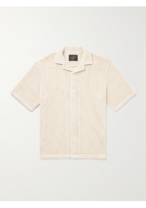 Portuguese Flannel - Camp-Collar Crocheted Cotton-Blend Shirt - Men - Neutrals - XS