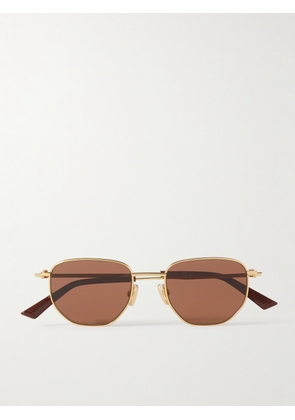 Bottega Veneta - Round-Frame Gold-Tone Sunglasses - Men - Gold