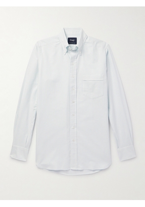 Drake's - Button-Down Collar Striped Cotton Oxford Shirt - Men - Blue - UK/US 15